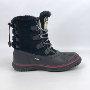 Pajar Canada Women's Black Grip Low Snow Boots Faux Fur Lined Waterproof 6-6.5